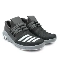 Men's Grey Synthetic Sport Sneakers-thumb1