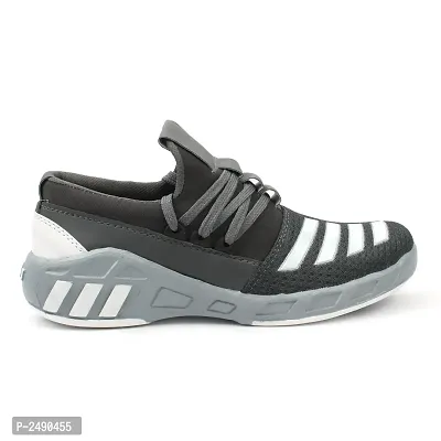 Men's Grey Synthetic Sport Sneakers-thumb3