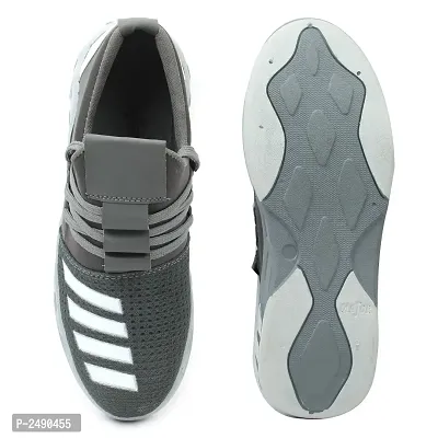 Men's Grey Synthetic Sport Sneakers-thumb5