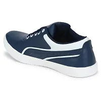 Blue  White Lace-Up Self Design Casual Shoes For Men's-thumb3