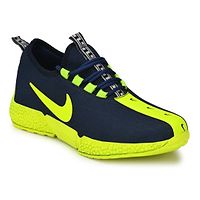 Men's Breathable Mesh Blue Neon Running Sport Shoes-thumb1