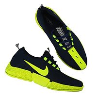 Men's Breathable Mesh Blue Neon Running Sport Shoes-thumb2