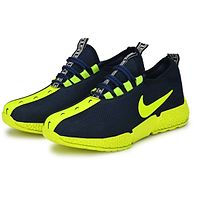 Men's Breathable Mesh Blue Neon Running Sport Shoes-thumb3