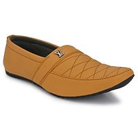 Tan Solid Casual Party Wear Shoes For Men's-thumb1