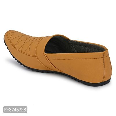Tan Solid Casual Party Wear Shoes For Men's-thumb4