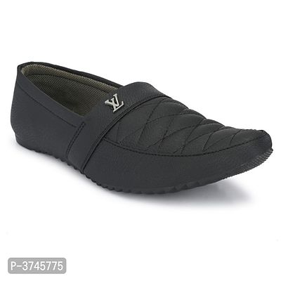Black Solid Casual Party Wear Shoes For Men's