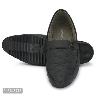 Black Solid Casual Party Wear Shoes For Men's-thumb4