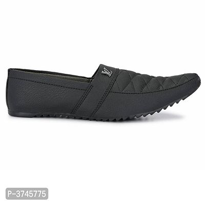 Black Solid Casual Party Wear Shoes For Men's-thumb5