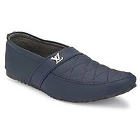 Blue Solid Casual Party Wear Loafers Shoes For Men's-thumb1