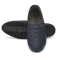 Blue Solid Casual Party Wear Loafers Shoes For Men's-thumb4
