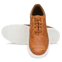 Tan Textured Casual Sneakers For Men's-thumb4