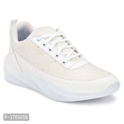 White Synthetic Sport Sneakers Shoes For Men's-thumb2