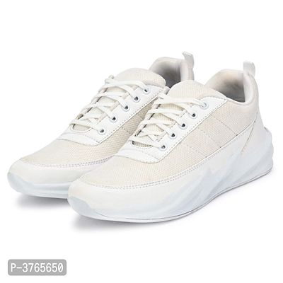 White Synthetic Sport Sneakers Shoes For Men's-thumb3