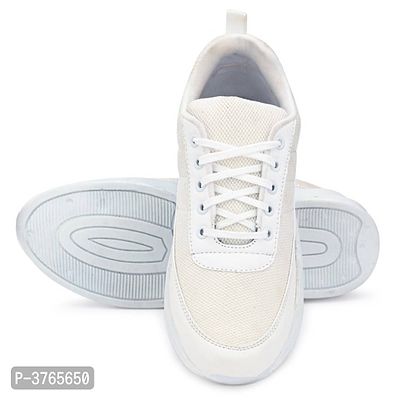 White Synthetic Sport Sneakers Shoes For Men's-thumb4