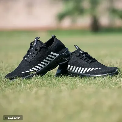 Black Running Sport Shoes For Men's-thumb2