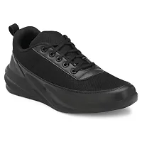 Groofer Mens Black Lace-up Sport Shoes-thumb1