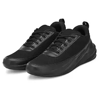 Groofer Mens Black Lace-up Sport Shoes-thumb2