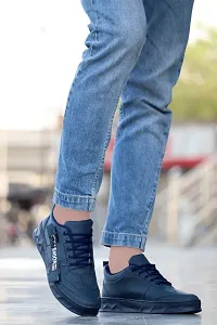 Classy Synthetic Solid Sneakers for Men-thumb1