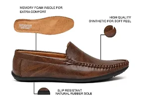 Groofer Men,s Brown Synthentic Loafer-thumb2