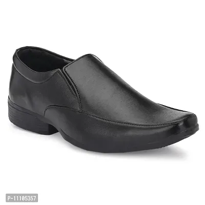 Groofer Mens Black Slip-on Formal Shoes-thumb0