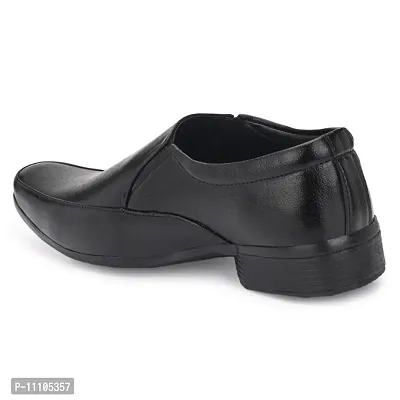Groofer Mens Black Slip-on Formal Shoes-thumb2