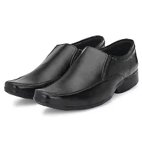 Groofer Mens Black Slip-on Formal Shoes-thumb2