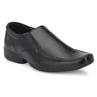 Groofer Mens Black Slip-on Formal Shoes-thumb3