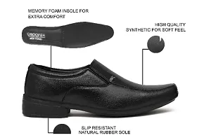 Men Synthetic Leather Black Slip-on Formal Shoes-thumb1