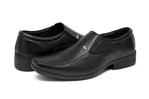 Men Synthetic Leather Black Slip-on Formal Shoes-thumb2