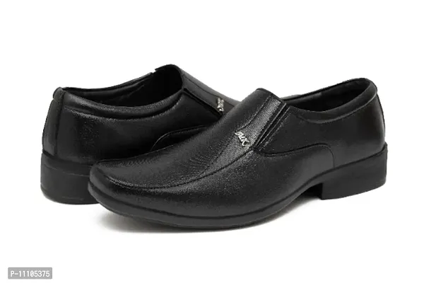 Men Synthetic Leather Black Slip-on Formal Shoes-thumb3