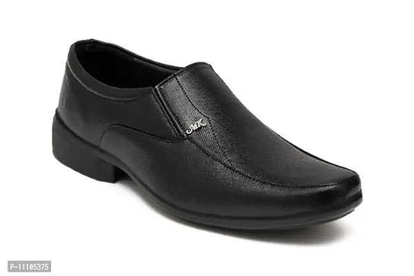 Men Synthetic Leather Black Slip-on Formal Shoes-thumb4