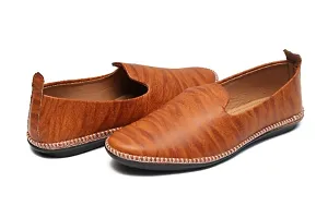 Tan Driving Loafer Shoes  For Mens-thumb1
