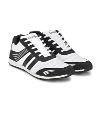 Men's White And Black Running Shoes-thumb1