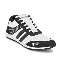 Men's White And Black Running Shoes-thumb2