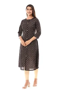 Vihaan IMPEX Casual Kurta Blue Jaipuri Print Kurti for Women Long Tunic 3/4 Sleeves (X-Large)-thumb1