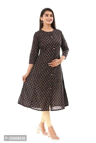 Vihaan IMPEX Casual Kurta Blue Jaipuri Print Kurti for Women Long Tunic 3/4 Sleeves (XX-Large)-thumb3