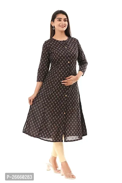 Vihaan IMPEX Casual Kurta Blue Jaipuri Print Kurti for Women Long Tunic 3/4 Sleeves (X-Large)-thumb3