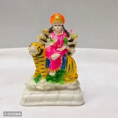 Durga Devi Mata Statue, Polyresin Durga Mata Rani Murti Decorative Showpiece, Sherawali Mata Ki Murti For Home Deacute;cor And Puja Room-Multicolor,3.75 Inches (Pack Of 1)