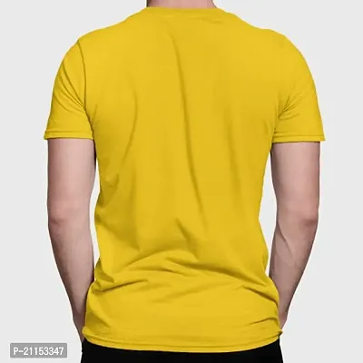 ZZZ Mens Cotton Round Neck T-Shirt Yellow L-thumb3