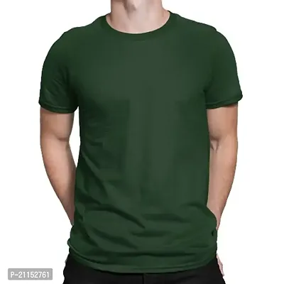 ZZZ SportsMens Cotton Round Neck T-Shirt Bottle Green XL-thumb0