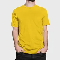 ZZZ Mens Cotton Round Neck T-Shirt Yellow 2XL-thumb1