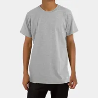 ZZZ SportsMens Cotton Round Neck T-Shirt Melange Grey L-thumb1