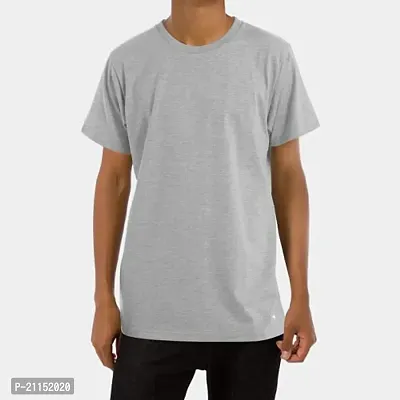 ZZZ SportsMens Cotton Round Neck T-Shirt Melange Grey L-thumb2