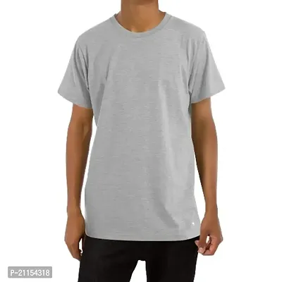 ZZZ SportsMens Cotton Round Neck T-Shirt Melange Grey S-thumb0