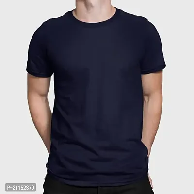 ZZZ SportsMens Cotton Round Neck T-Shirt Navy Blue 3XL-thumb2