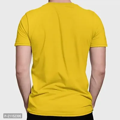 ZZZ Mens Cotton Round Neck T-Shirt Yellow S-thumb3