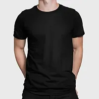 ZZZ SportsMens Cotton Round Neck T-Shirt Black 3XL-thumb1