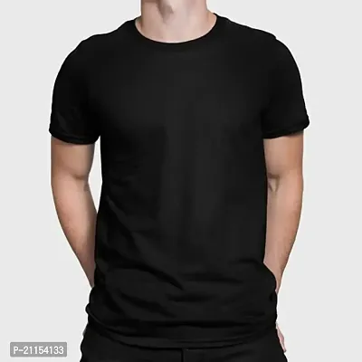 ZZZ SportsMens Cotton Round Neck T-Shirt Black 3XL-thumb2