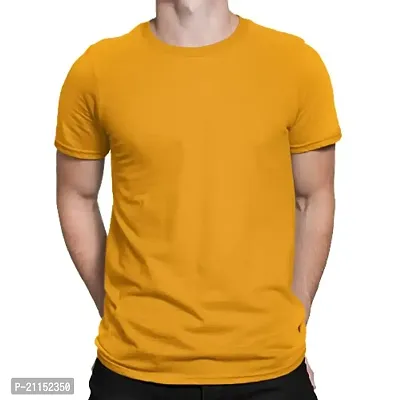 ZZZ SportsMens Cotton Round Neck T-Shirt Mustard Yellow 3XL