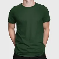 ZZZ SportsMens Cotton Round Neck T-Shirt Bottle Green M-thumb1